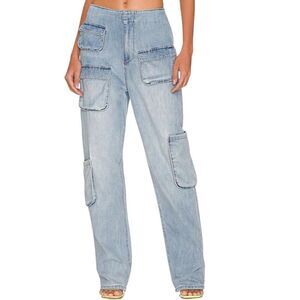 AFRM Sigmund Cargo Denim Jean in Light Wash Size 24 📦